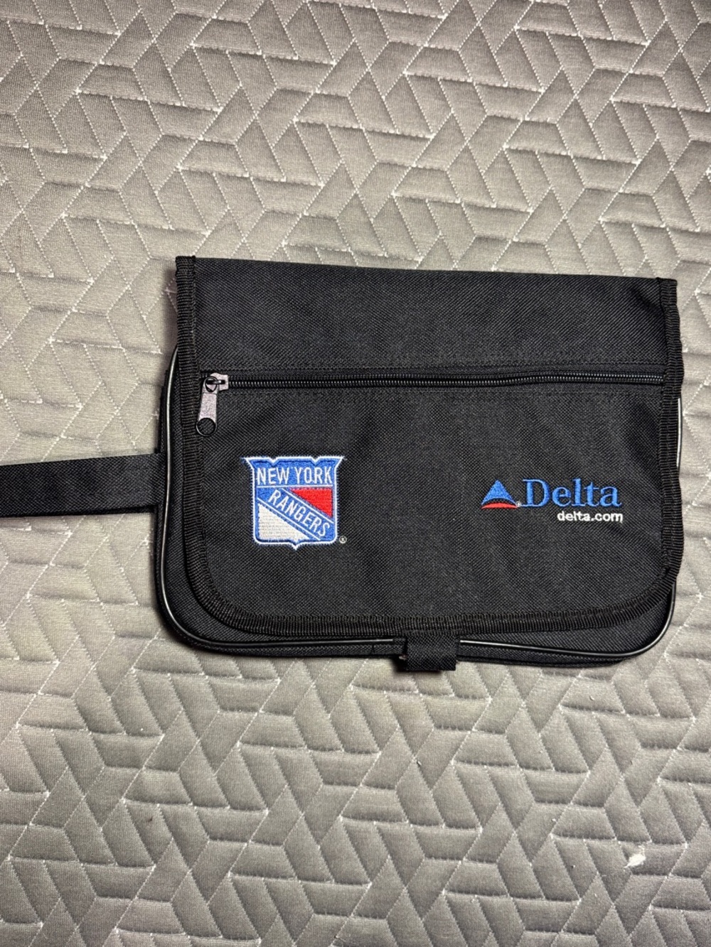 Delta Black Toiletry Bag with New York Rangers Patch